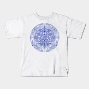 Happy Place Doodle in Cornflower Blue, White & Grey Kids T-Shirt